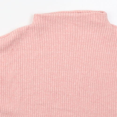 H&M Womens Pink Mock Neck  Viscose Pullover Jumper Size S