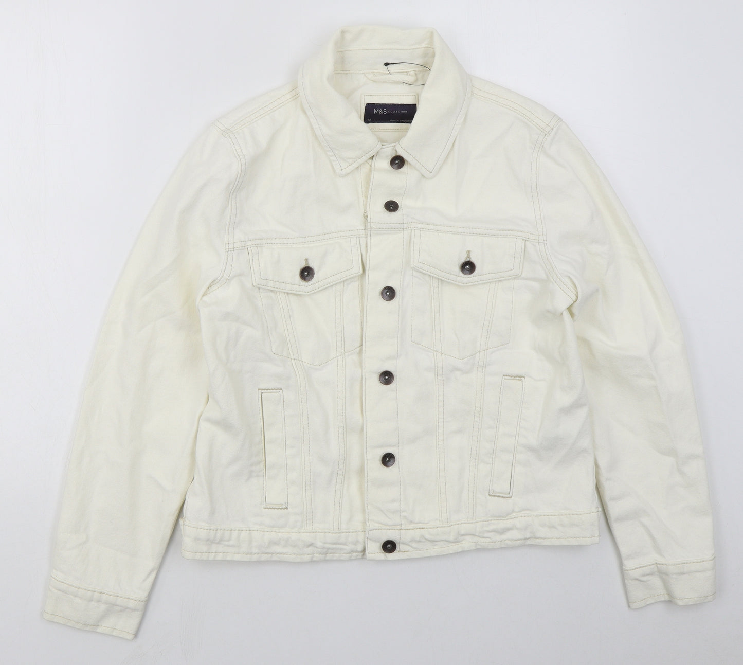 Marks and Spencer Womens Ivory   Jacket  Size 12  Button