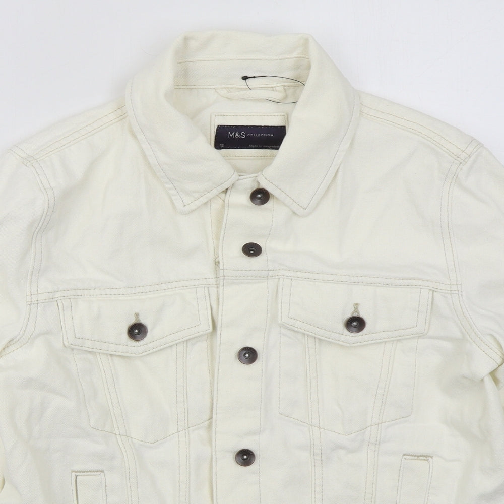 Marks and Spencer Womens Ivory   Jacket  Size 12  Button