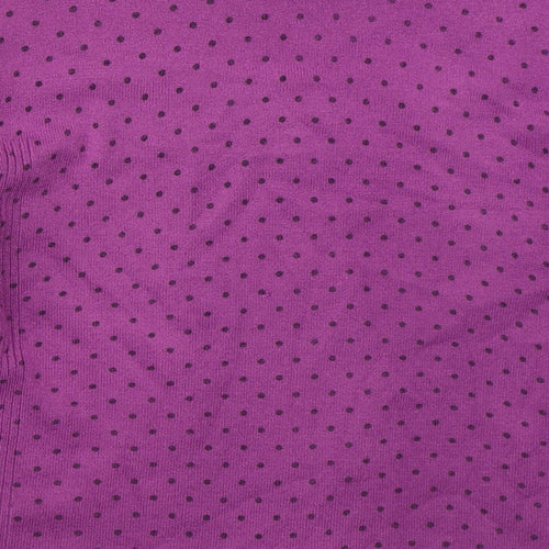 Touch Womens Purple Square Neck Polka Dot Acrylic Pullover Jumper Size M