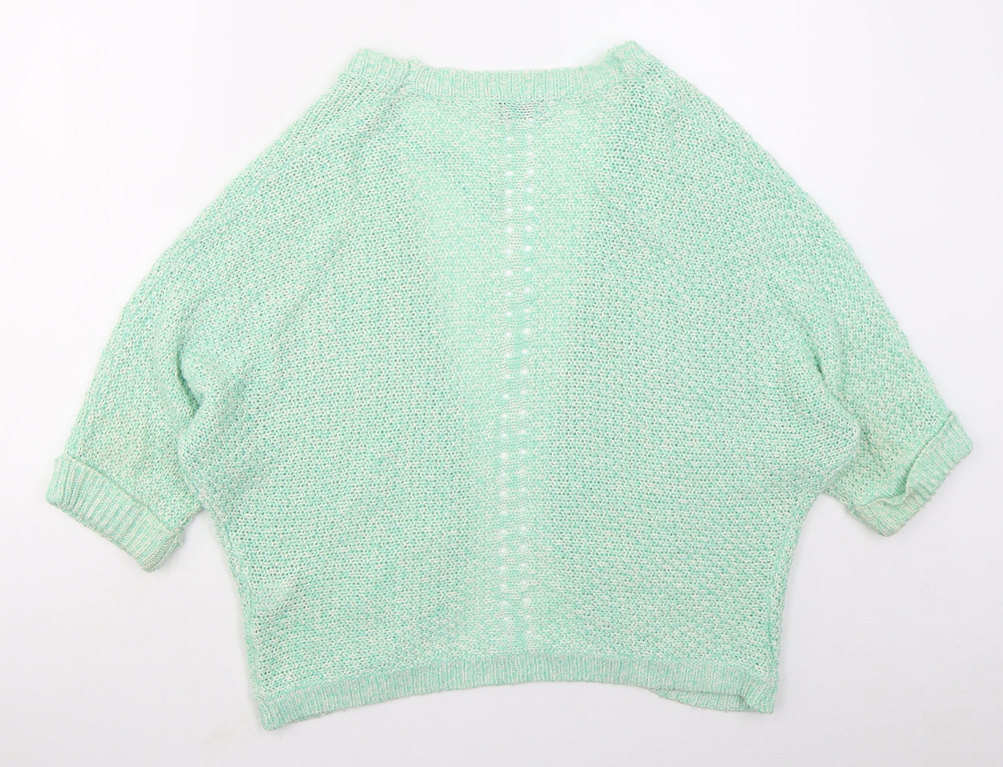 F&F Womens Green V-Neck  Acrylic Cardigan Jumper Size 14