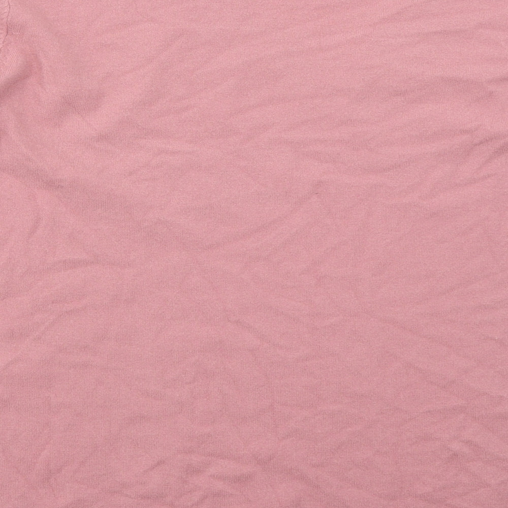 Preworn Womens Pink V-Neck  Viscose Pullover Jumper Size M