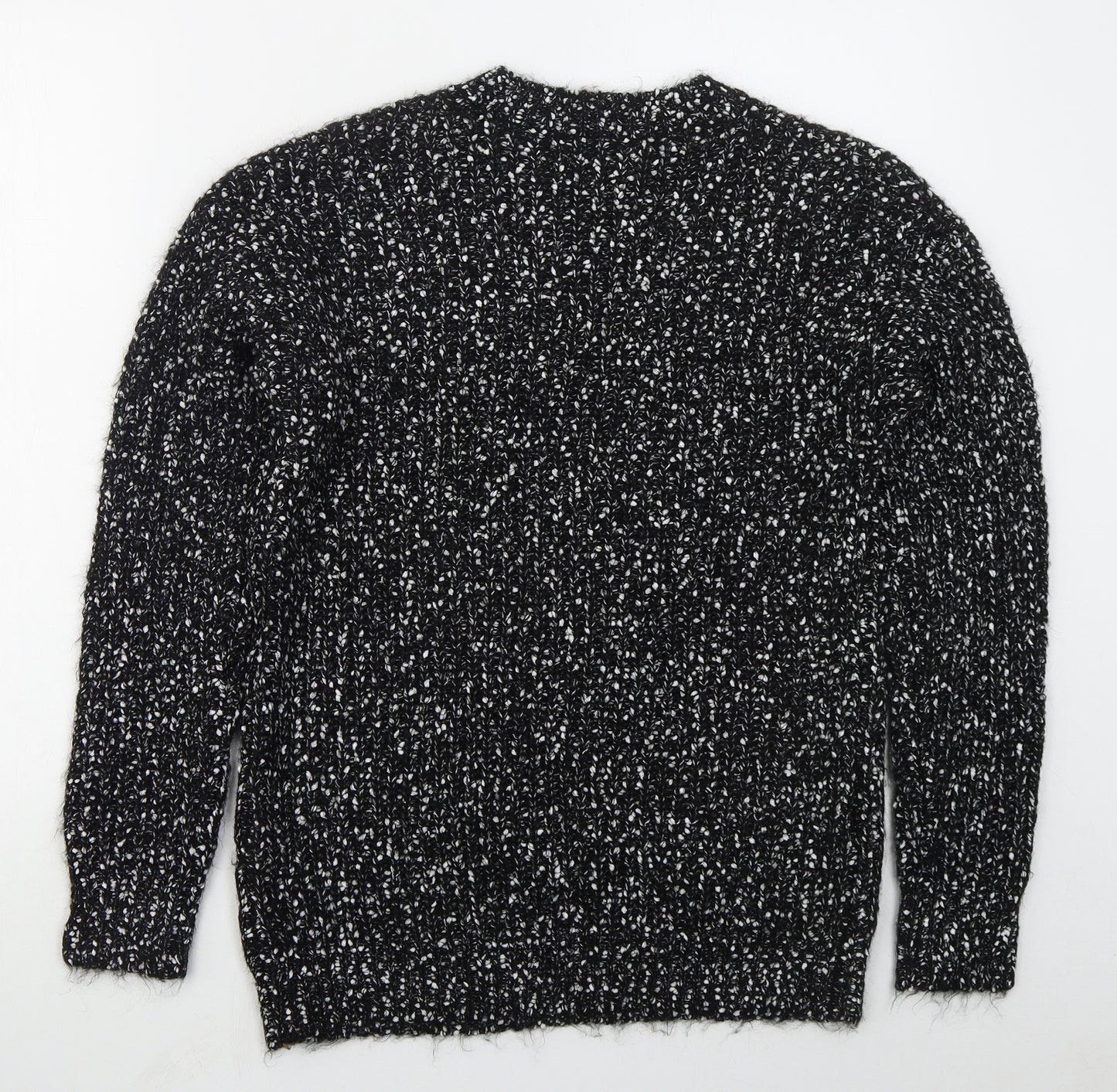 Papaya Womens Black Crew Neck  Acrylic Pullover Jumper Size M