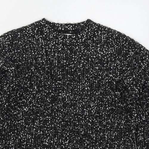 Papaya Womens Black Crew Neck  Acrylic Pullover Jumper Size M
