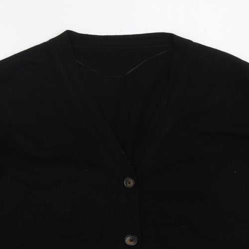 Matalan Womens Black V-Neck  Acrylic Cardigan Jumper Size L