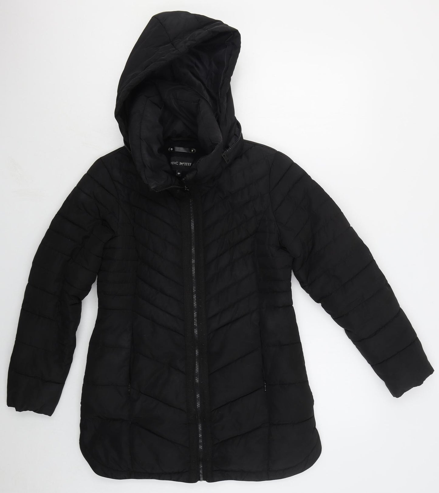 NEXT Womens Black   Quilted Coat Size 8  Zip