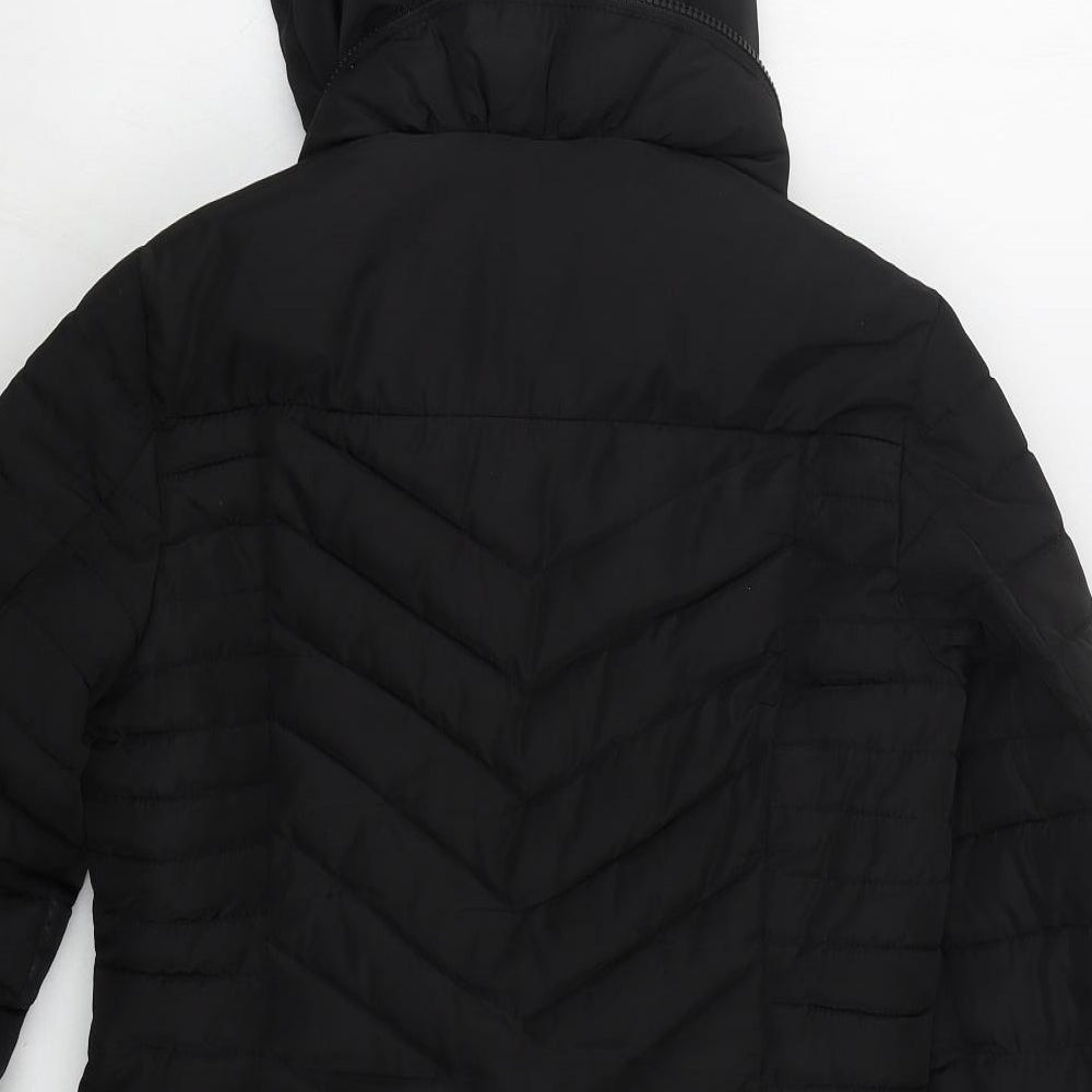 NEXT Womens Black   Quilted Coat Size 8  Zip