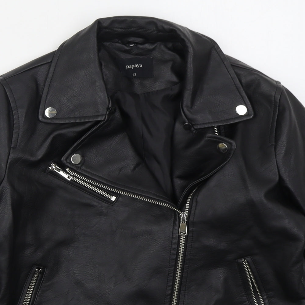 Papaya Womens Black   Jacket  Size 12  Zip