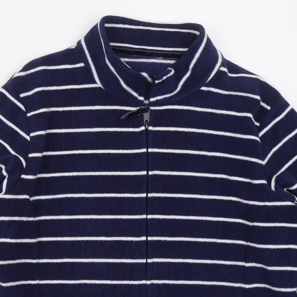 Marks and Spencer Womens Blue Striped  Jacket  Size 16  Zip