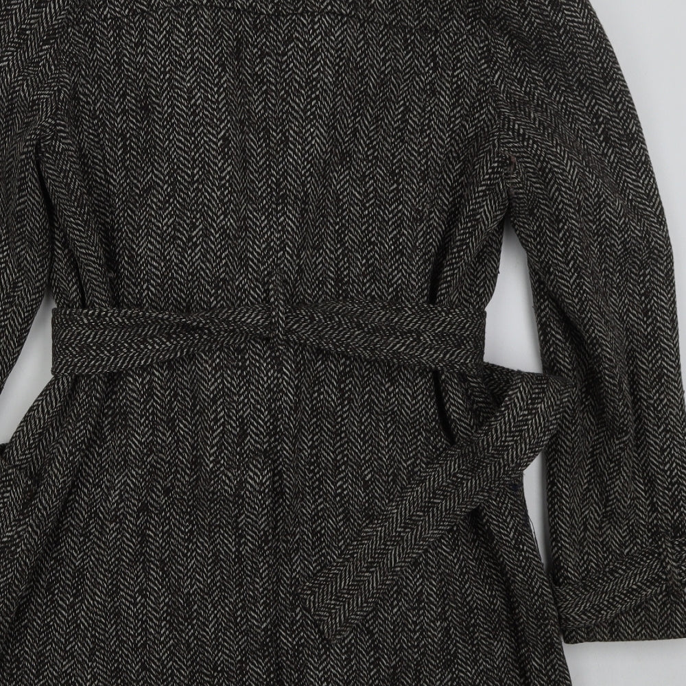 Papaya Womens Brown Herringbone  Pea Coat Coat Size 18  Button
