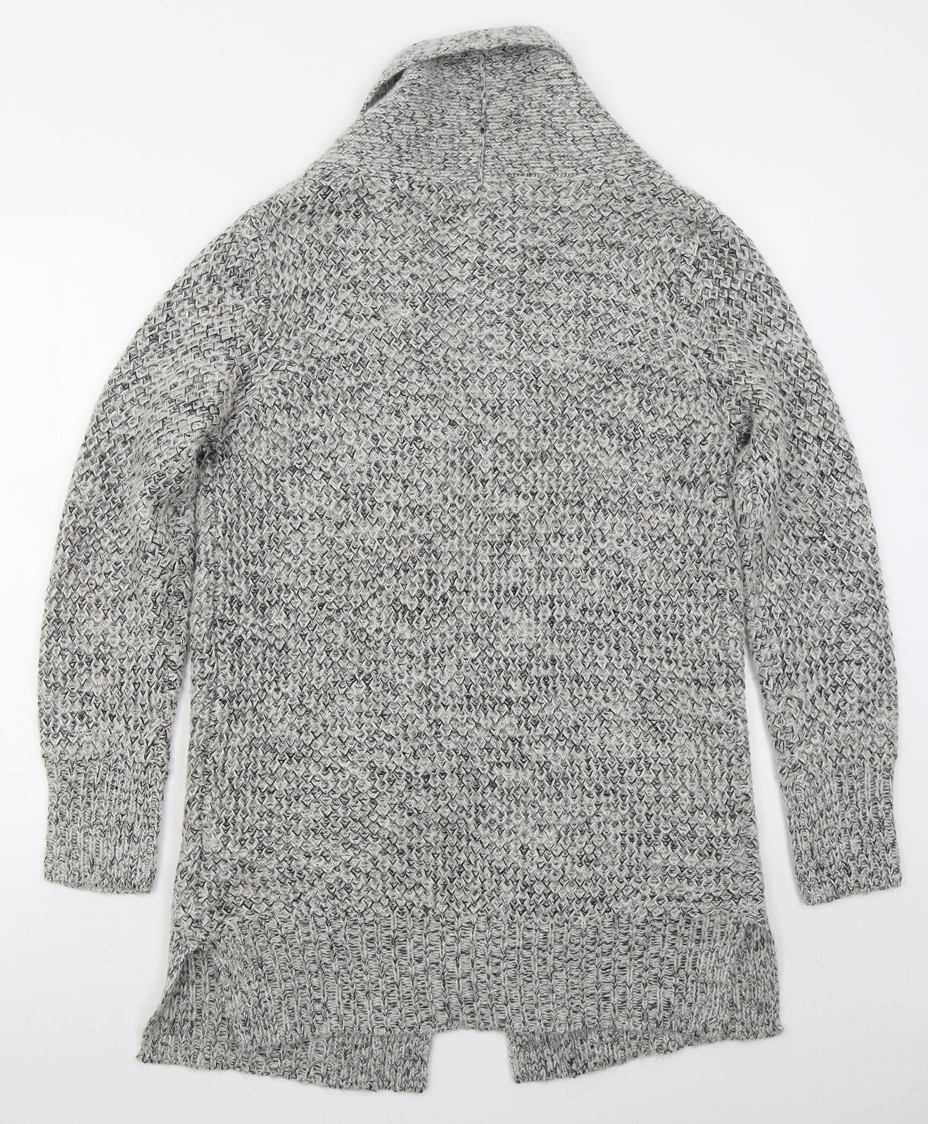 F&F Womens Grey V-Neck  Acrylic Cardigan Jumper Size 12