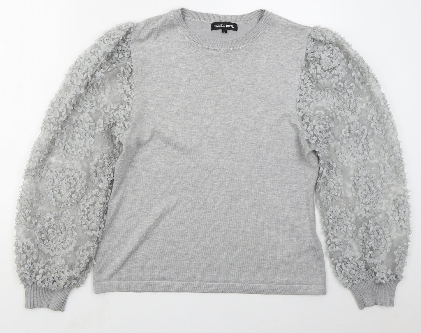Cameo Rose Womens Grey Crew Neck  Viscose Pullover Jumper Size M