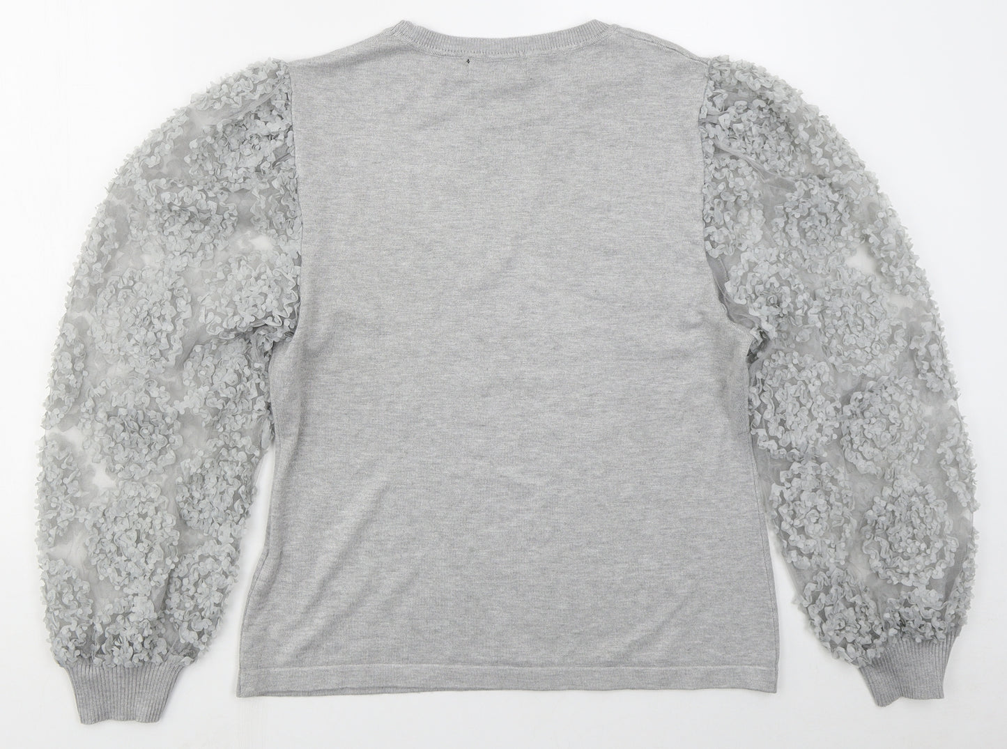 Cameo Rose Womens Grey Crew Neck  Viscose Pullover Jumper Size M