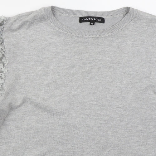 Cameo Rose Womens Grey Crew Neck  Viscose Pullover Jumper Size M