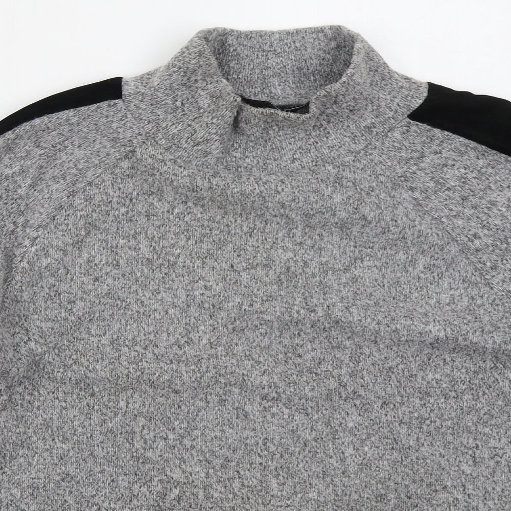 F&F Womens Grey Mock Neck  Polyester Pullover Jumper Size 14