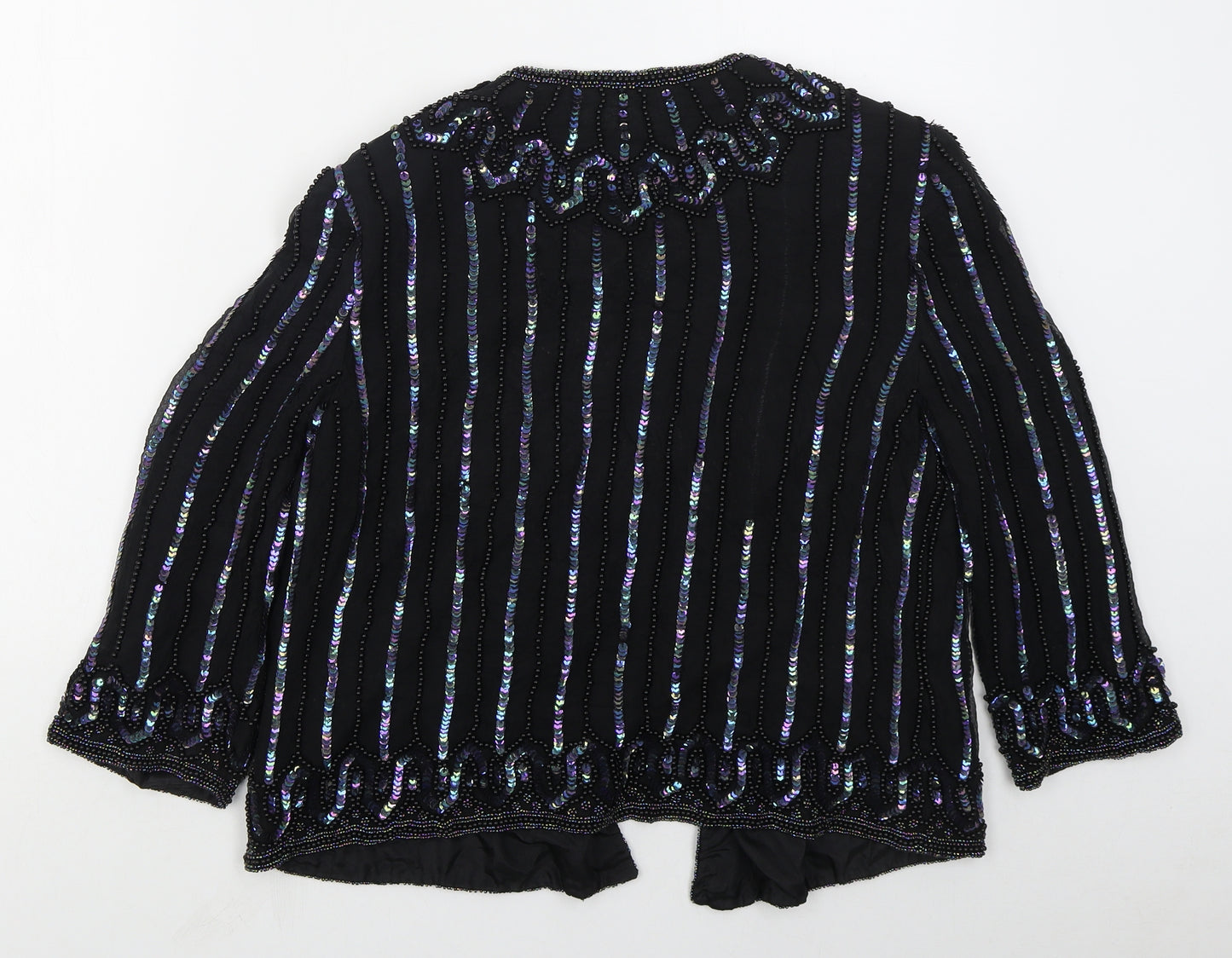 Kuku Womens Black   Jacket  Size L  Hook & Eye