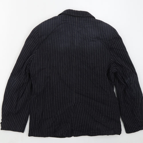 Rebel Boys Blue Striped  Jacket Blazer Size 13 Years  Button