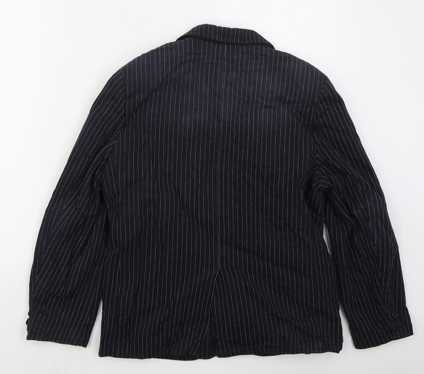 Rebel Boys Blue Striped  Jacket Blazer Size 13 Years  Button