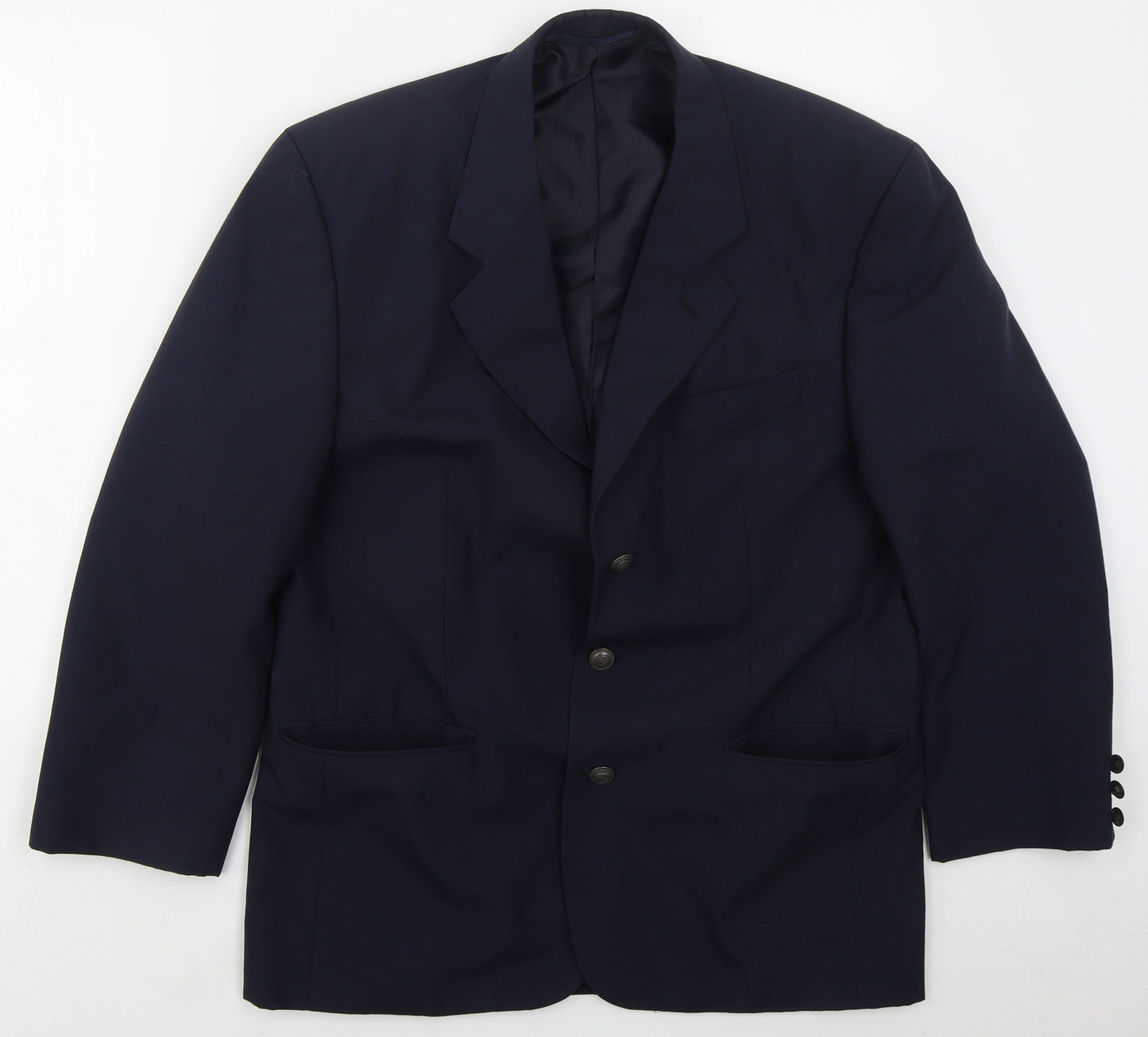 Burtons Mens Blue  Polyester Jacket Suit Jacket Size 40