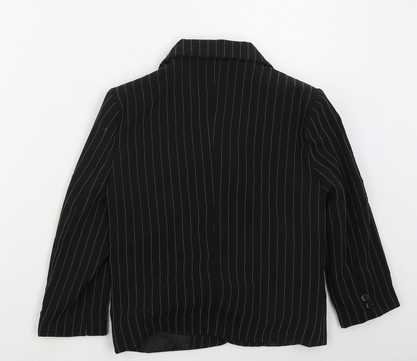 Preworn Boys Black Striped  Jacket  Size 9 Years  Button