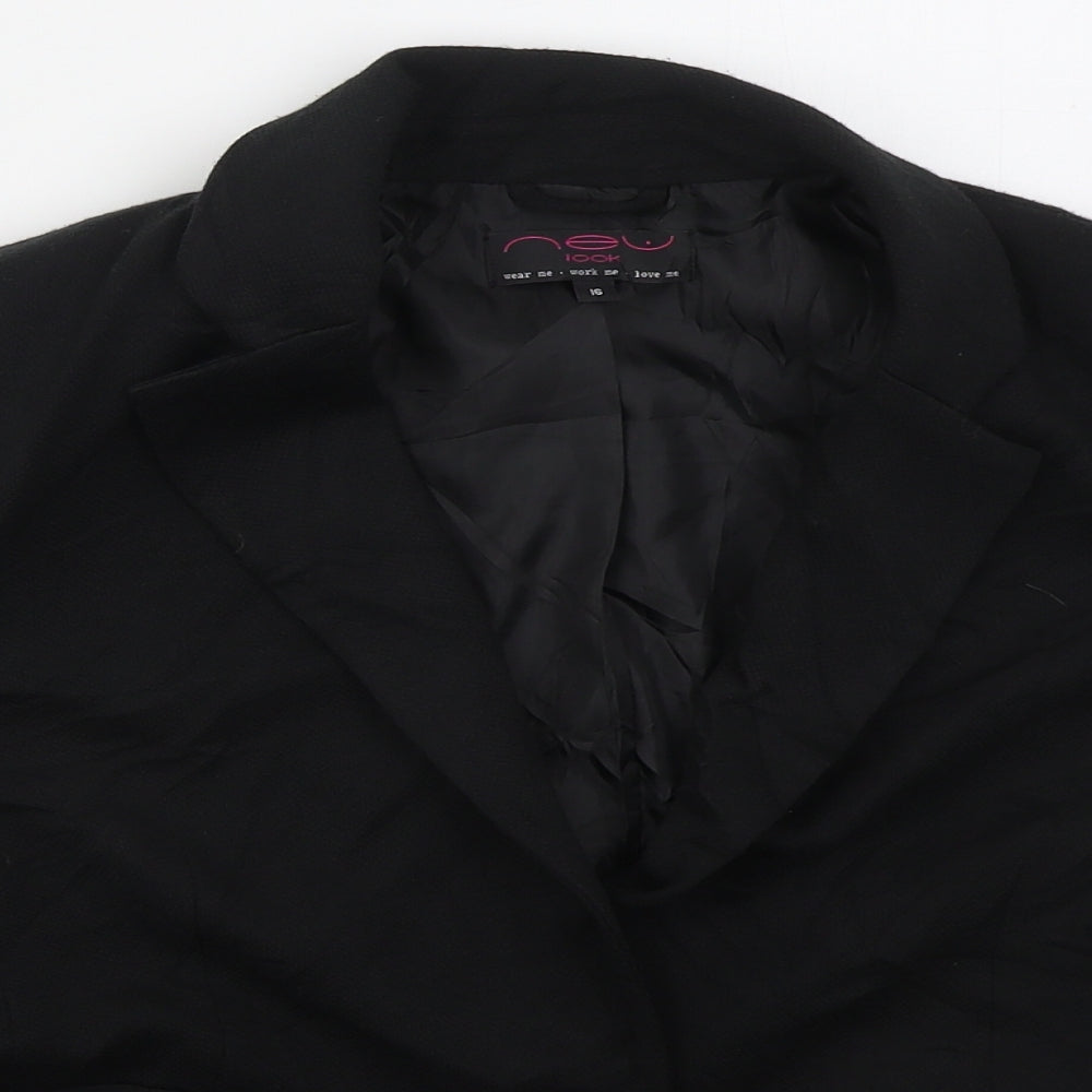 New Look Womens Black  Polyester Jacket Suit Jacket Size 16