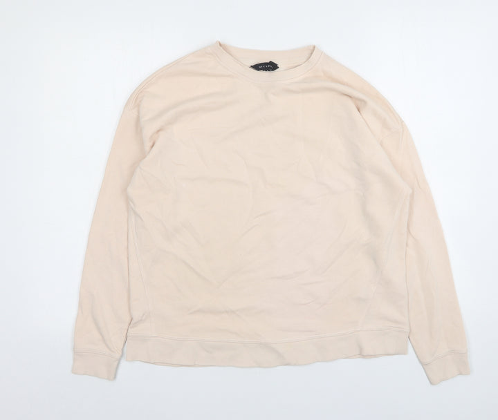New Look Womens Pink  Cotton Pullover Sweatshirt Size S