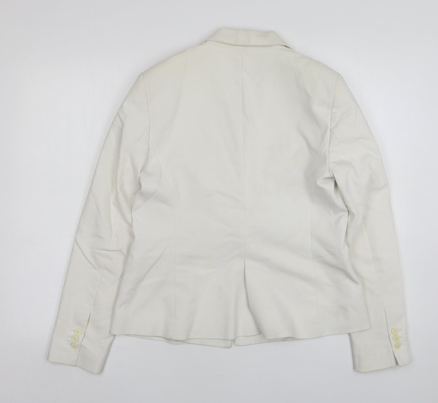 Zara Womens White  Polyester Jacket Suit Jacket Size L