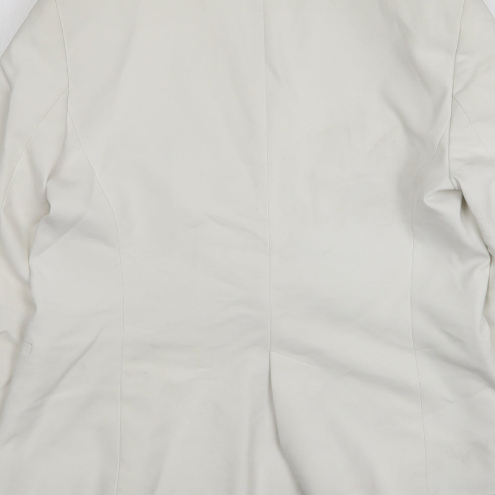Zara Womens White  Polyester Jacket Suit Jacket Size L