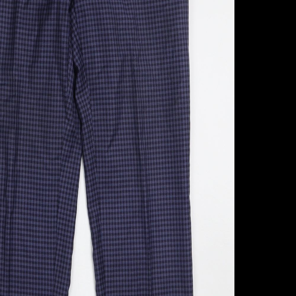 Reda Milan Mens Blue Check Wool 2 Piece Suit Size 44