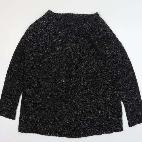 New Look Womens Grey V-Neck  Acrylic Cardigan Jumper Size S