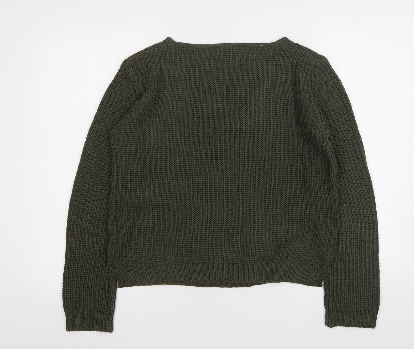 Select Womens Green Round Neck  Acrylic Pullover Jumper Size 14