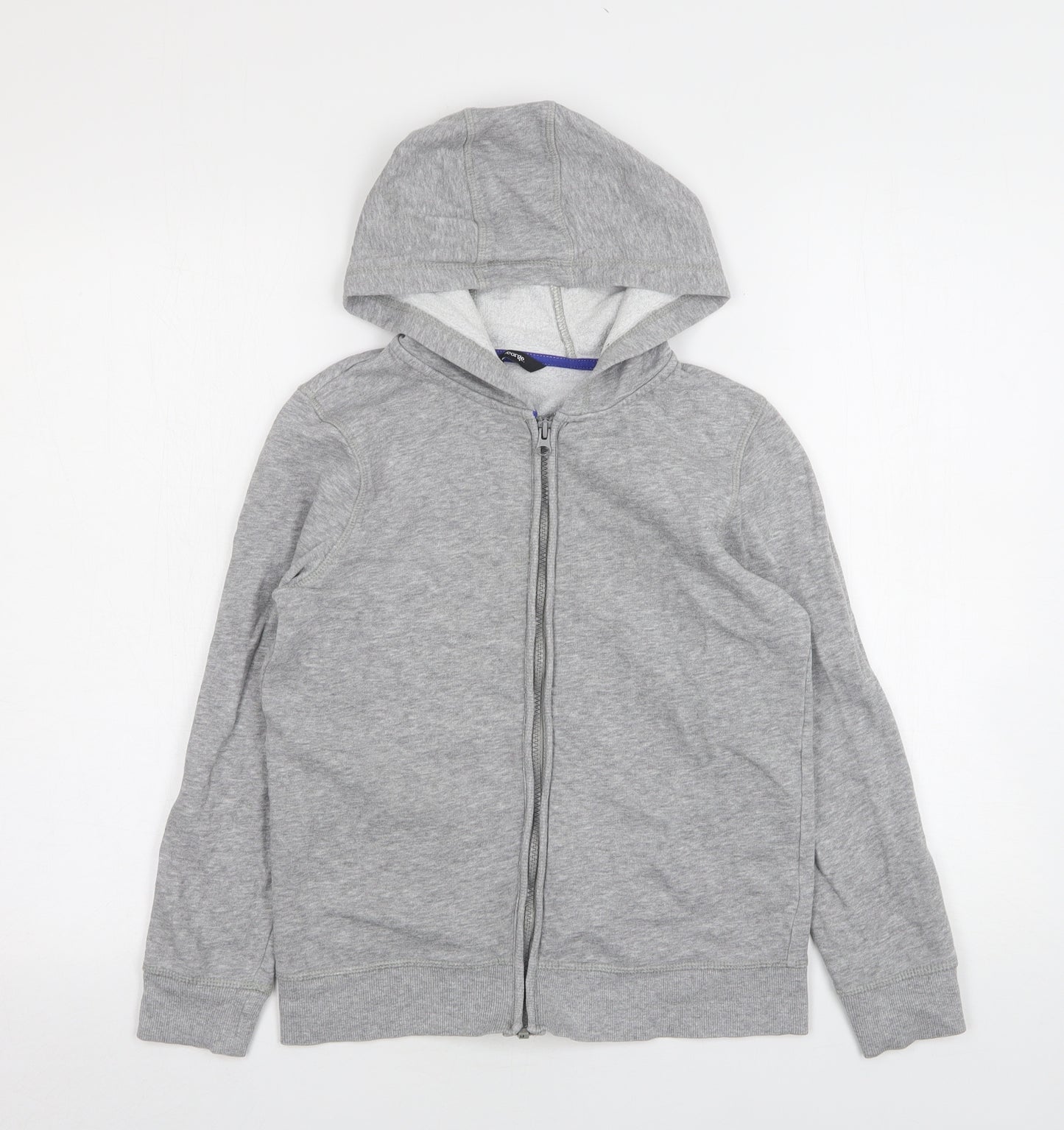 George Boys Grey  Cotton Full Zip Hoodie Size 10-11 Years
