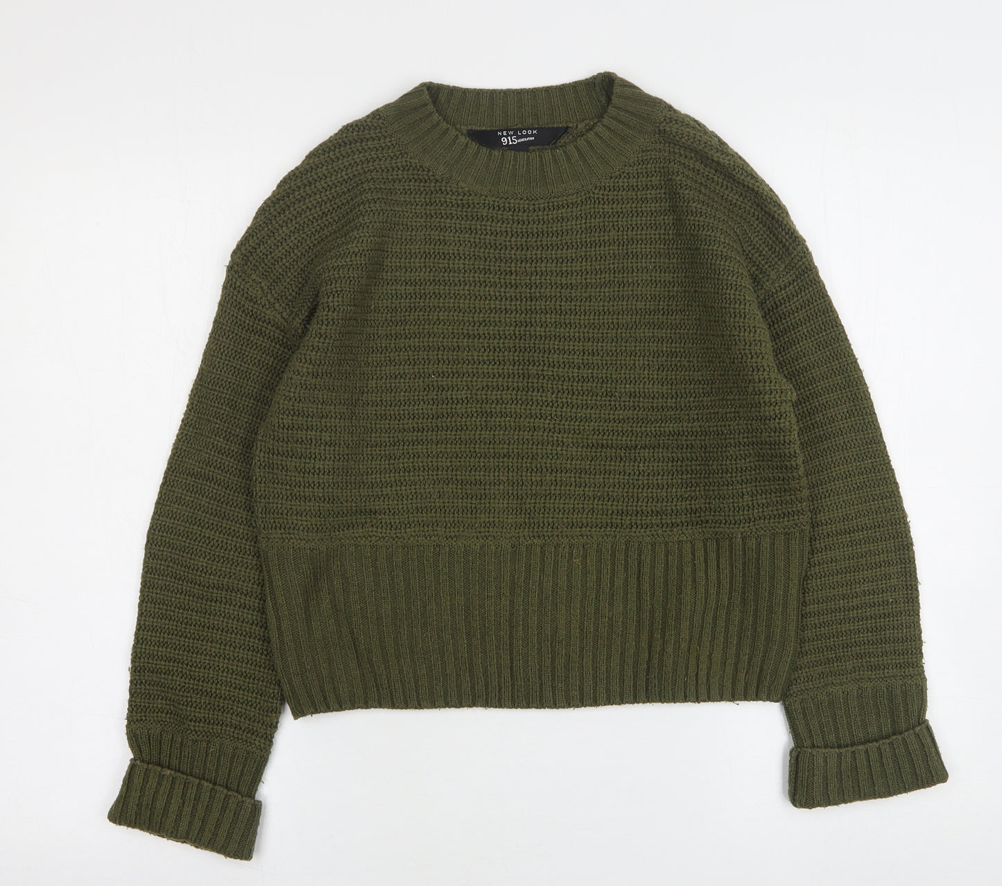 New Look Girls Green Round Neck  Acrylic Pullover Jumper Size 14-15 Years