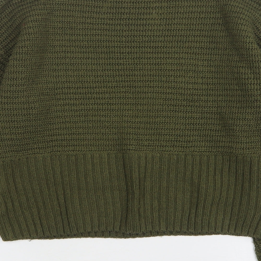 New Look Girls Green Round Neck  Acrylic Pullover Jumper Size 14-15 Years