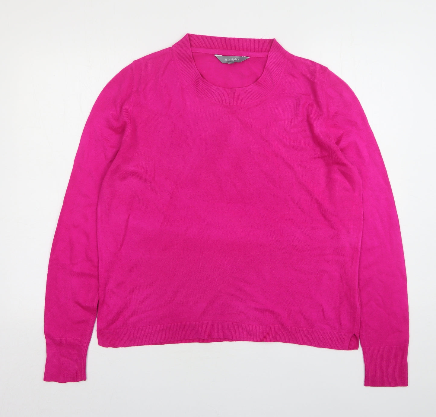 Principles  Womens Pink Round Neck  Acrylic Pullover Jumper Size 16