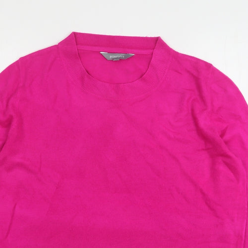 Principles  Womens Pink Round Neck  Acrylic Pullover Jumper Size 16