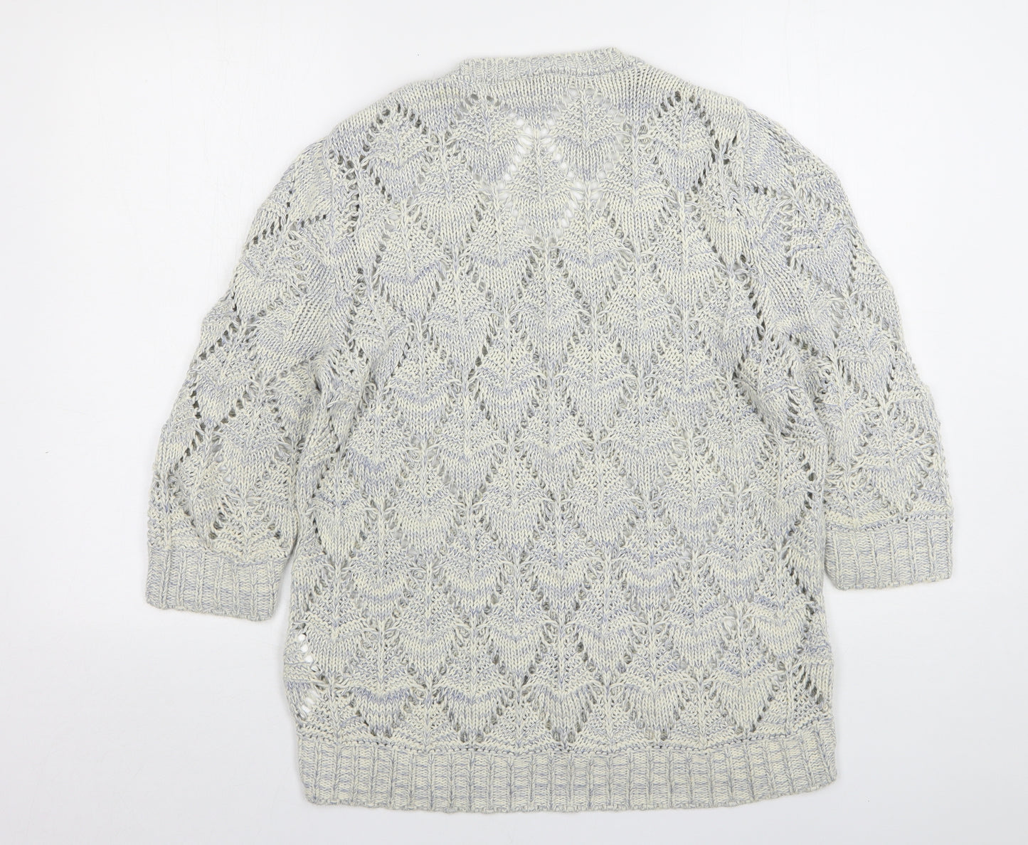 Indigo Collection  Womens Multicoloured Round Neck Geometric Cotton Pullover Jumper Size 16