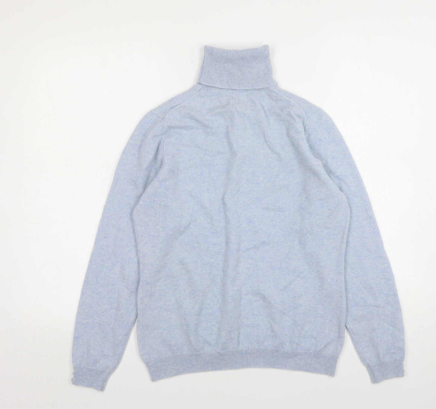 Munrospun Womens Blue Roll Neck  Cashmere Pullover Jumper Size L