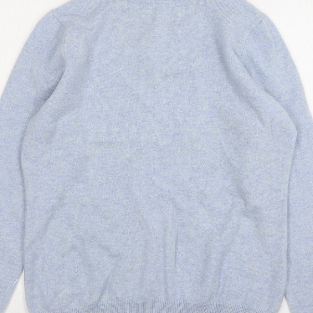 Munrospun Womens Blue Roll Neck  Cashmere Pullover Jumper Size L