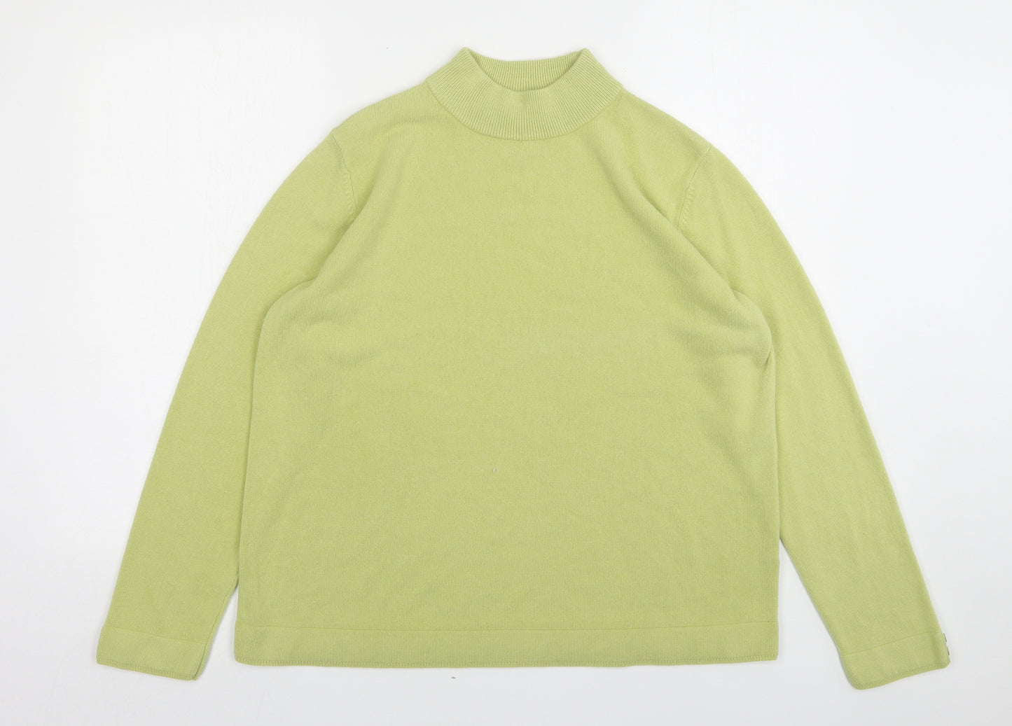 Bonmarche Womens Green High Neck  Acrylic Pullover Jumper Size L