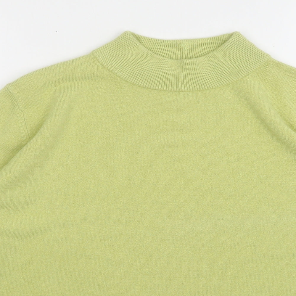 Bonmarche Womens Green High Neck  Acrylic Pullover Jumper Size L