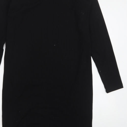 H&M Womens Black  Polyester Pencil Dress  Size L  Round Neck