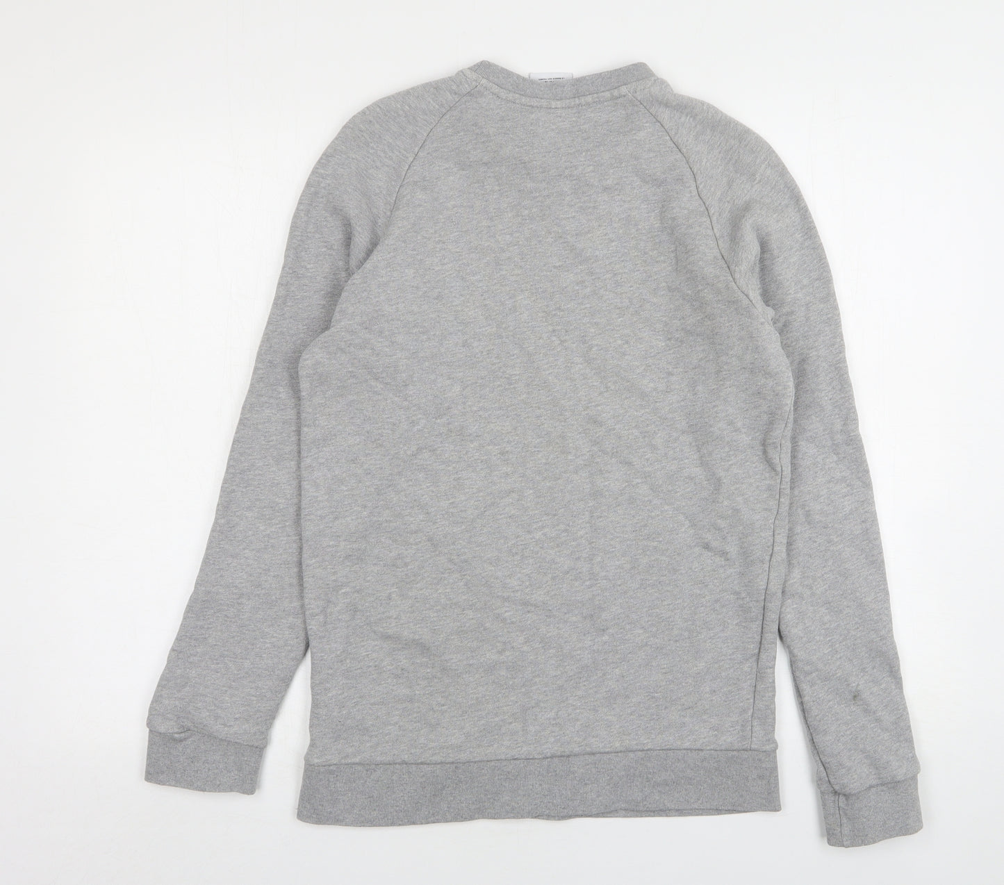 adidas Mens Grey  Cotton Pullover Sweatshirt Size XS