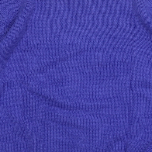 EWM Womens Blue Round Neck  Cotton Pullover Jumper Size 22