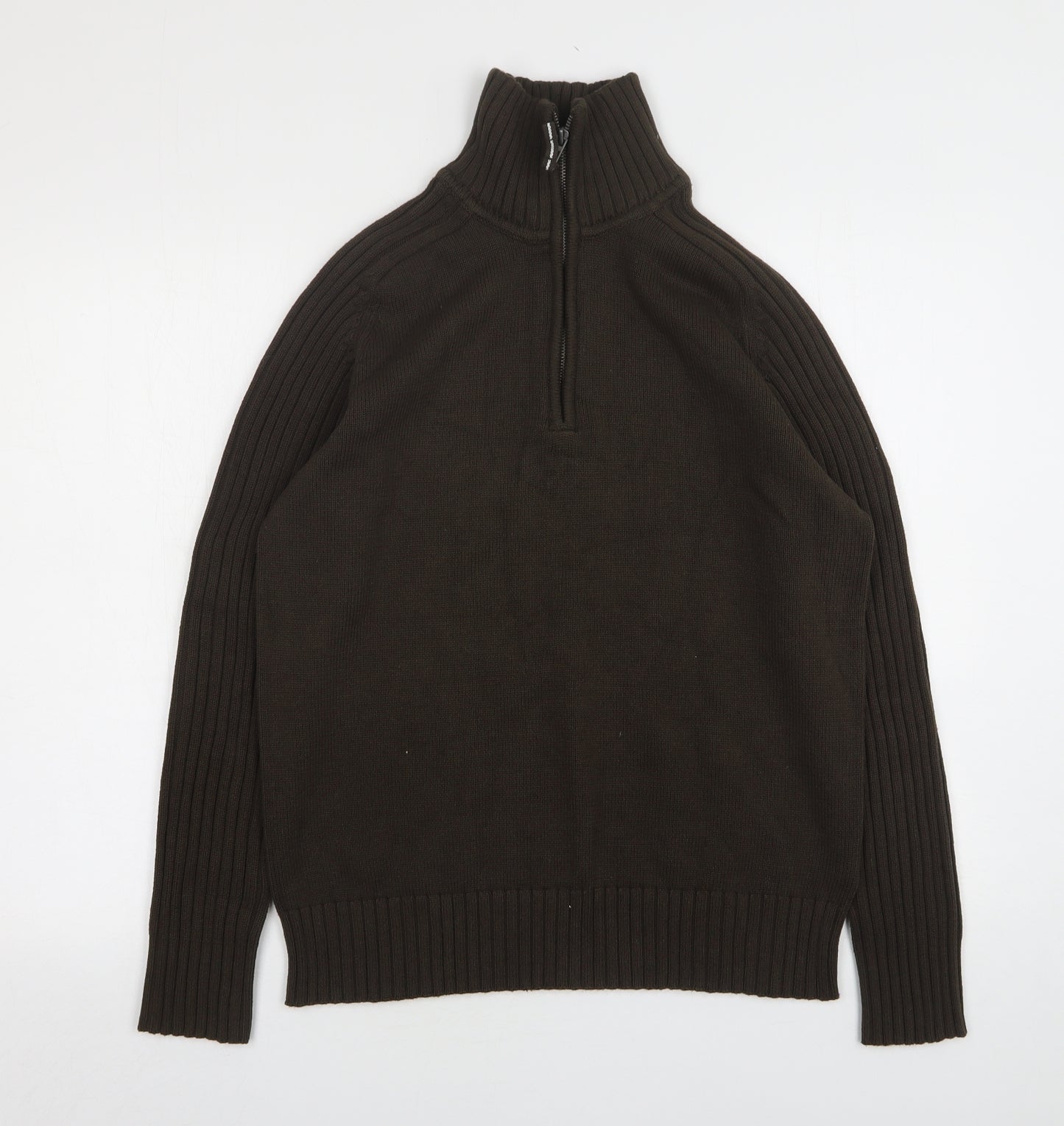 H&M Mens Brown High Neck  Polyester Pullover Jumper Size M