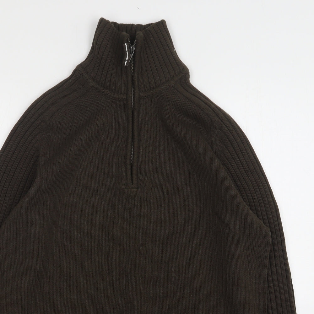 H&M Mens Brown High Neck  Polyester Pullover Jumper Size M