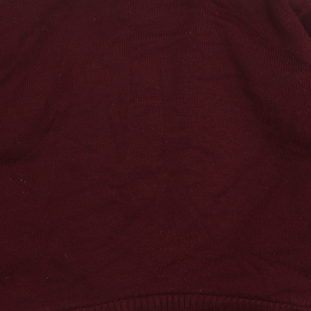 Pegasus Mens Red  Acrylic Full Zip Sweatshirt Size M