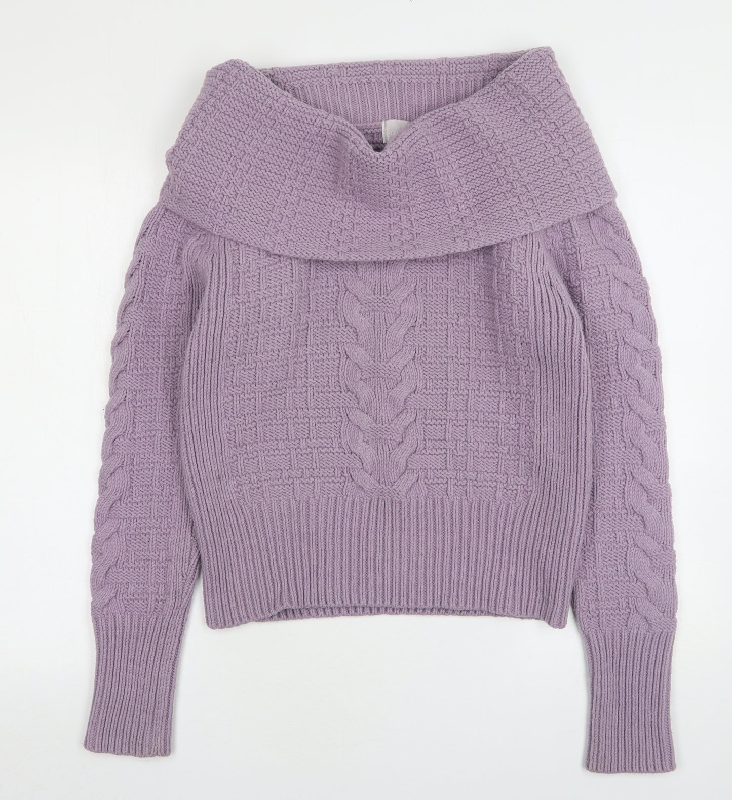 Scriba Womens Purple Roll Neck  Acrylic Pullover Jumper Size L