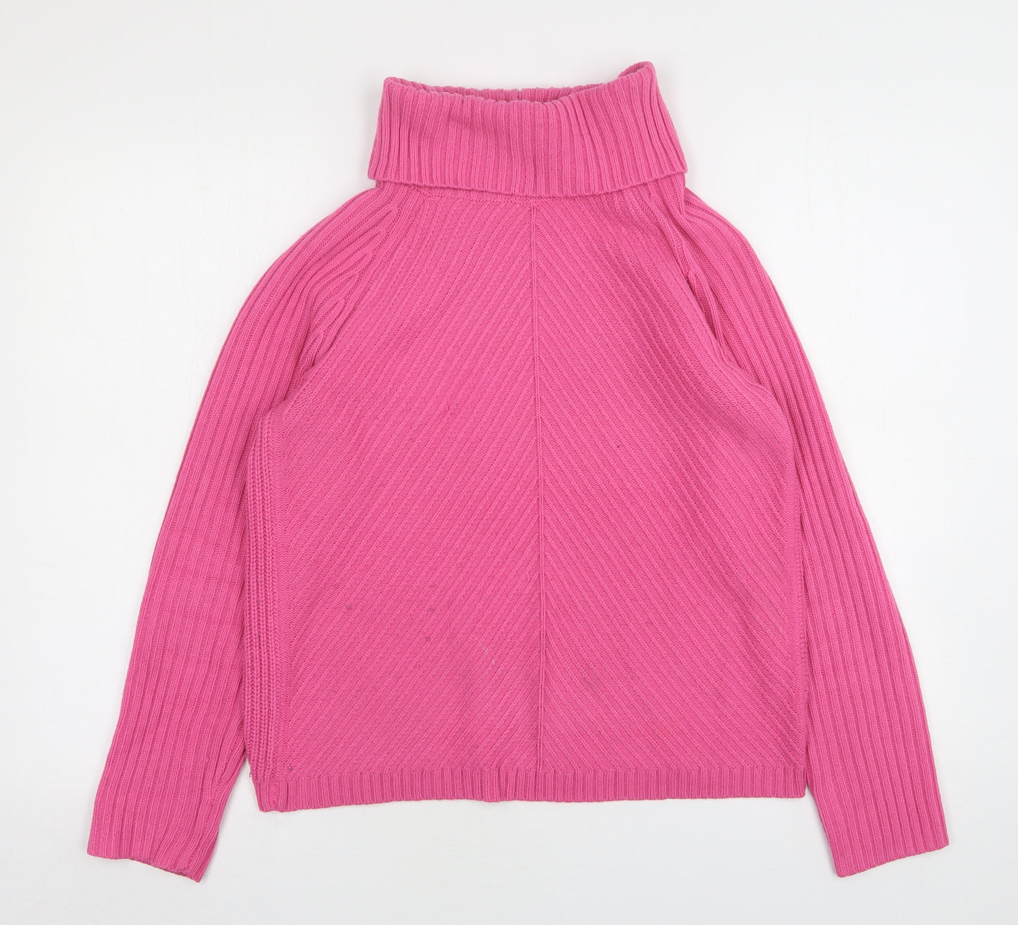 TU Womens Pink Roll Neck  Acrylic Pullover Jumper Size 10
