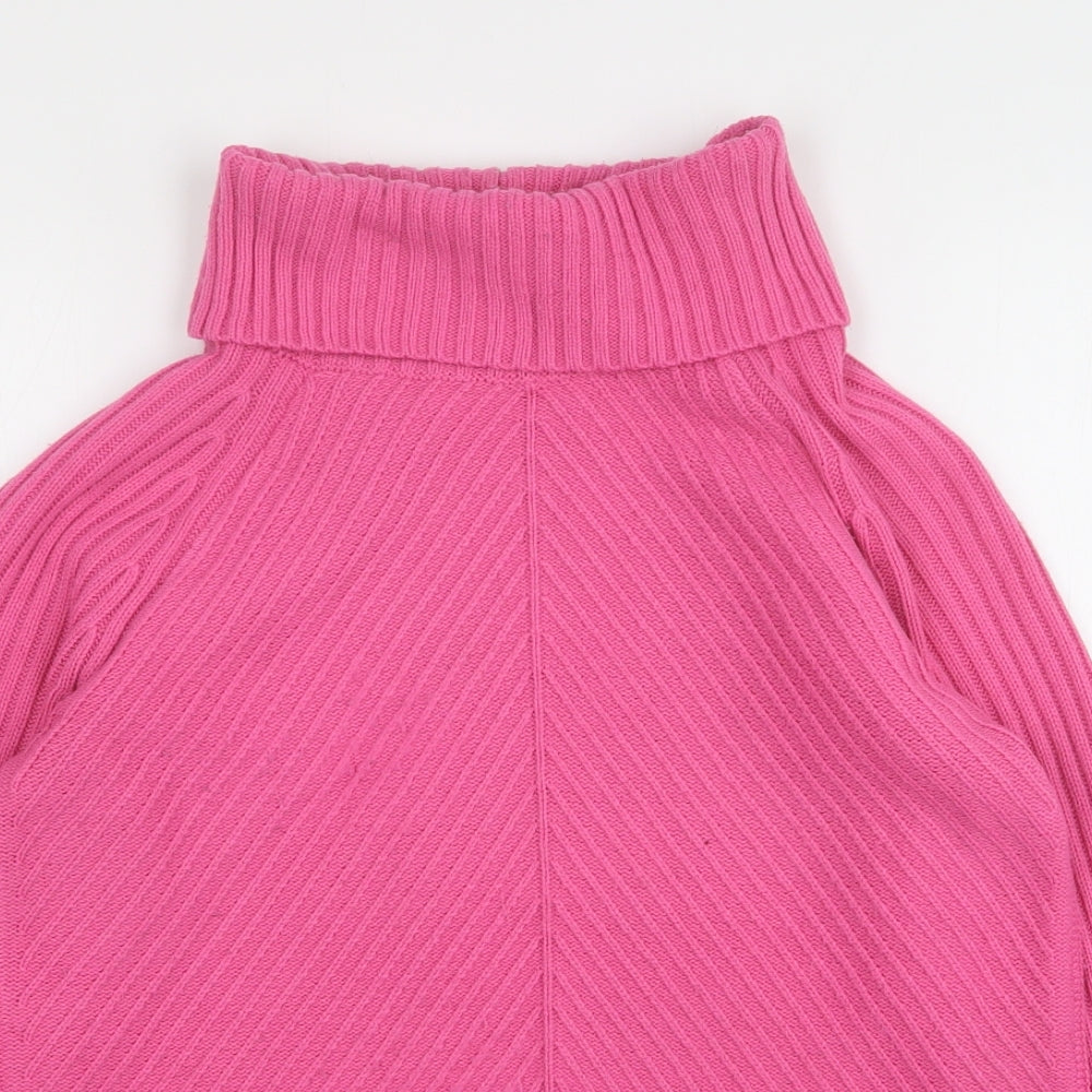 TU Womens Pink Roll Neck  Acrylic Pullover Jumper Size 10